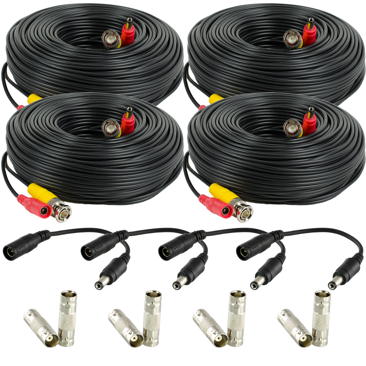 Amcrest 4pk 100ft BNC Cable w/ 2x Female Connectors for HD-CVI Camera