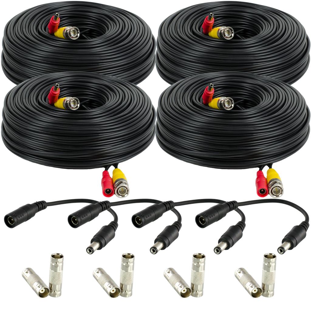 Amcrest 4PK 150ft BNC Cable 2x Two Female Connectors for 960H & HD-CVI