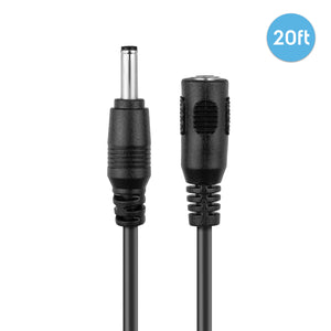 Amcrest Universal 5V DC Extension Cable Power AC Adapter 20FT Black (20FTEXTB-5V)
