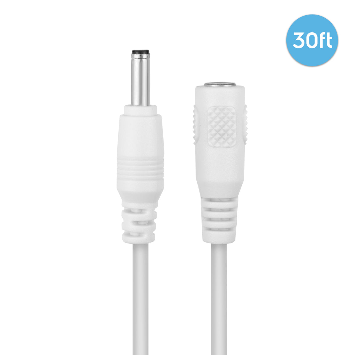 Amcrest Universal 5V DC Extension Cable Power AC Adapter 30FT White (30FTEXTW-5V)