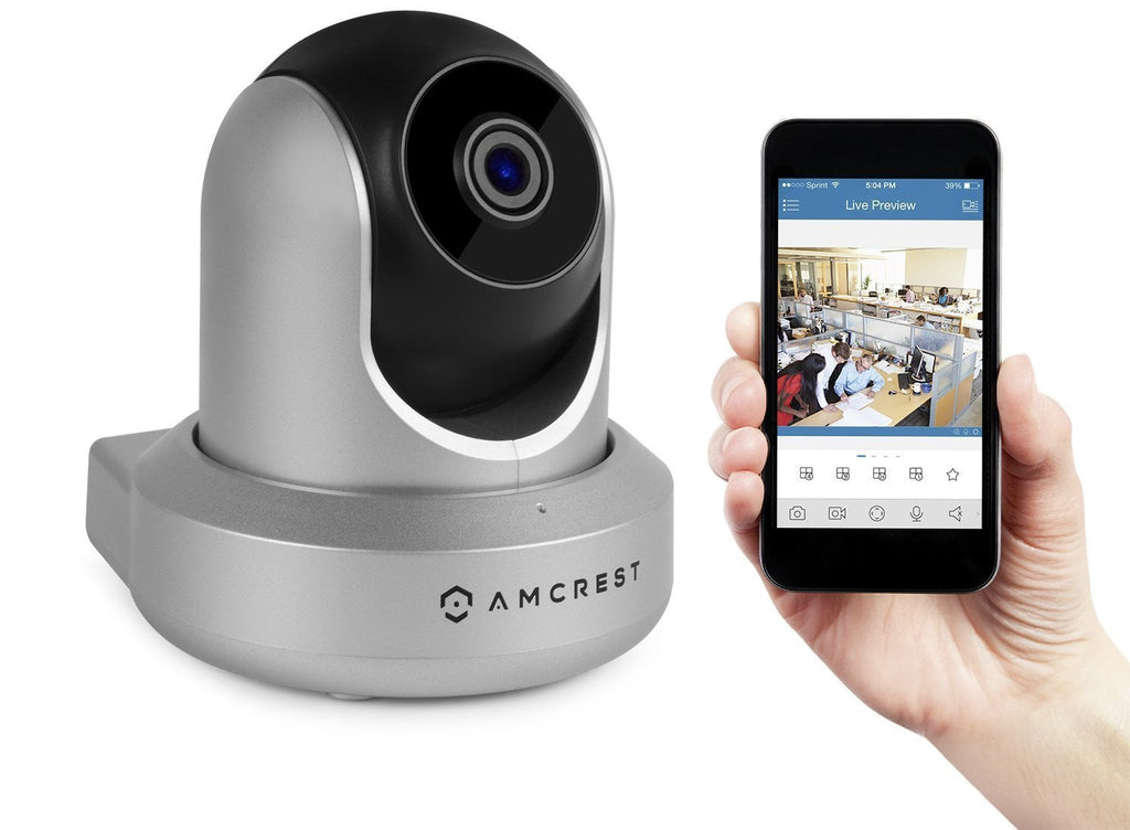 Amcrest 720P WiFi Video Monitoring Security Wireless IP Camera with Pan/Tilt, Two-Way Audio, Plug & Play Setup, Optional Cloud Recording, Full HD 720P (1280TVL) @ 30FPS, Super Wide 85° Viewing Angle and Night Vision IPM-721S (Silver)