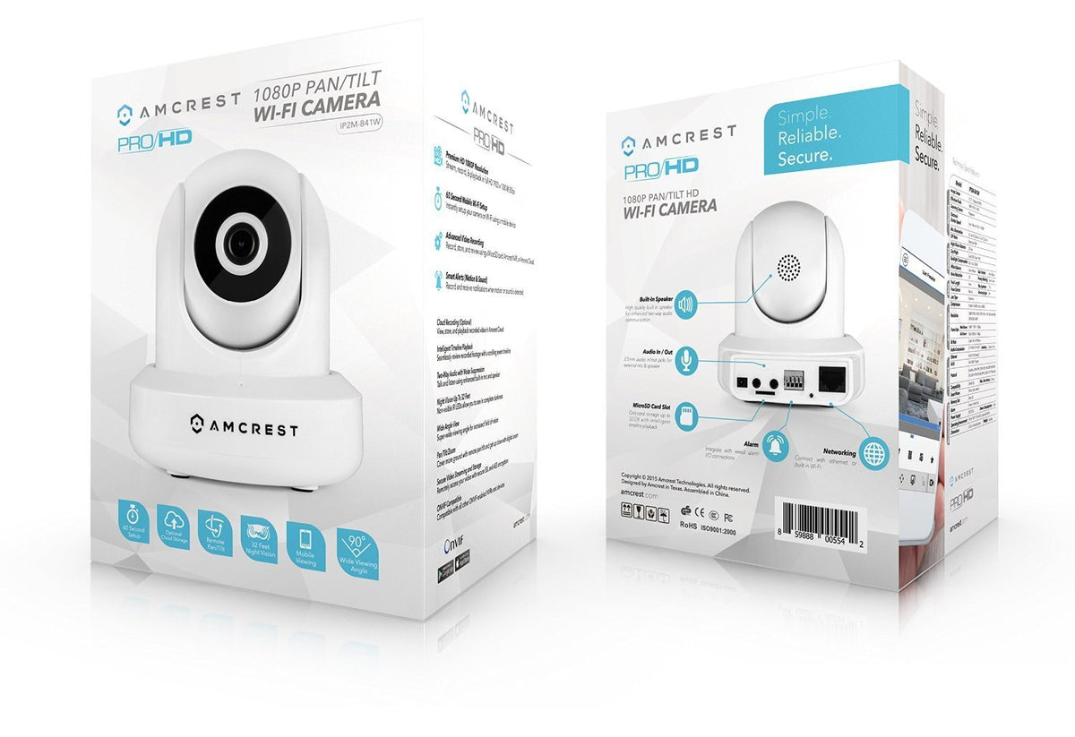 Amcrest Refurb WiFi Camera Pan/Tilt 2.4ghz 2-Way Audio REP-IP2M-841W