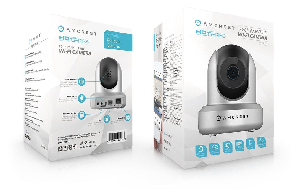 Amcrest 720P WiFi Video Monitoring Security Wireless IP Camera with Pan/Tilt, Two-Way Audio, Plug & Play Setup, Optional Cloud Recording, Full HD 720P (1280TVL) @ 30FPS, Super Wide 85° Viewing Angle and Night Vision IPM-721S (Silver)