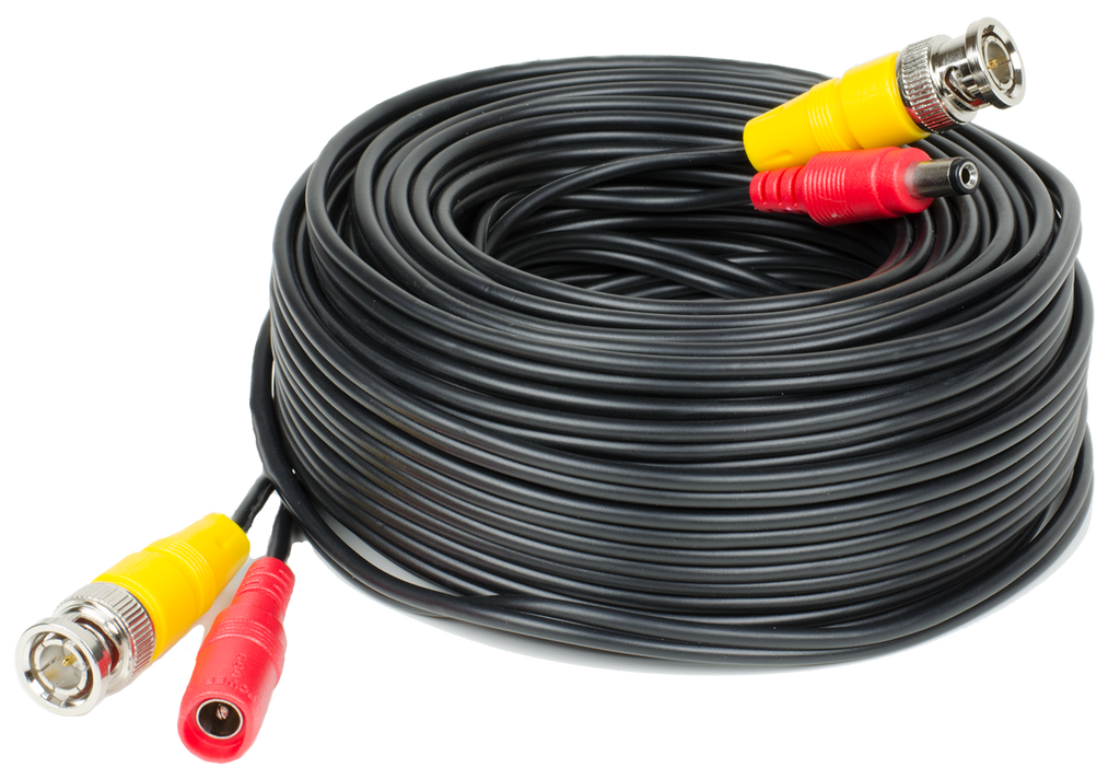 Amcrest 60 Feet Pre-Made All-in-One Siamese BNC Video and Power CCTV Security Camera Cable with Two Female Connectors for 960H & HD-CVI Camera and DVR (SCABLEHD60B)
