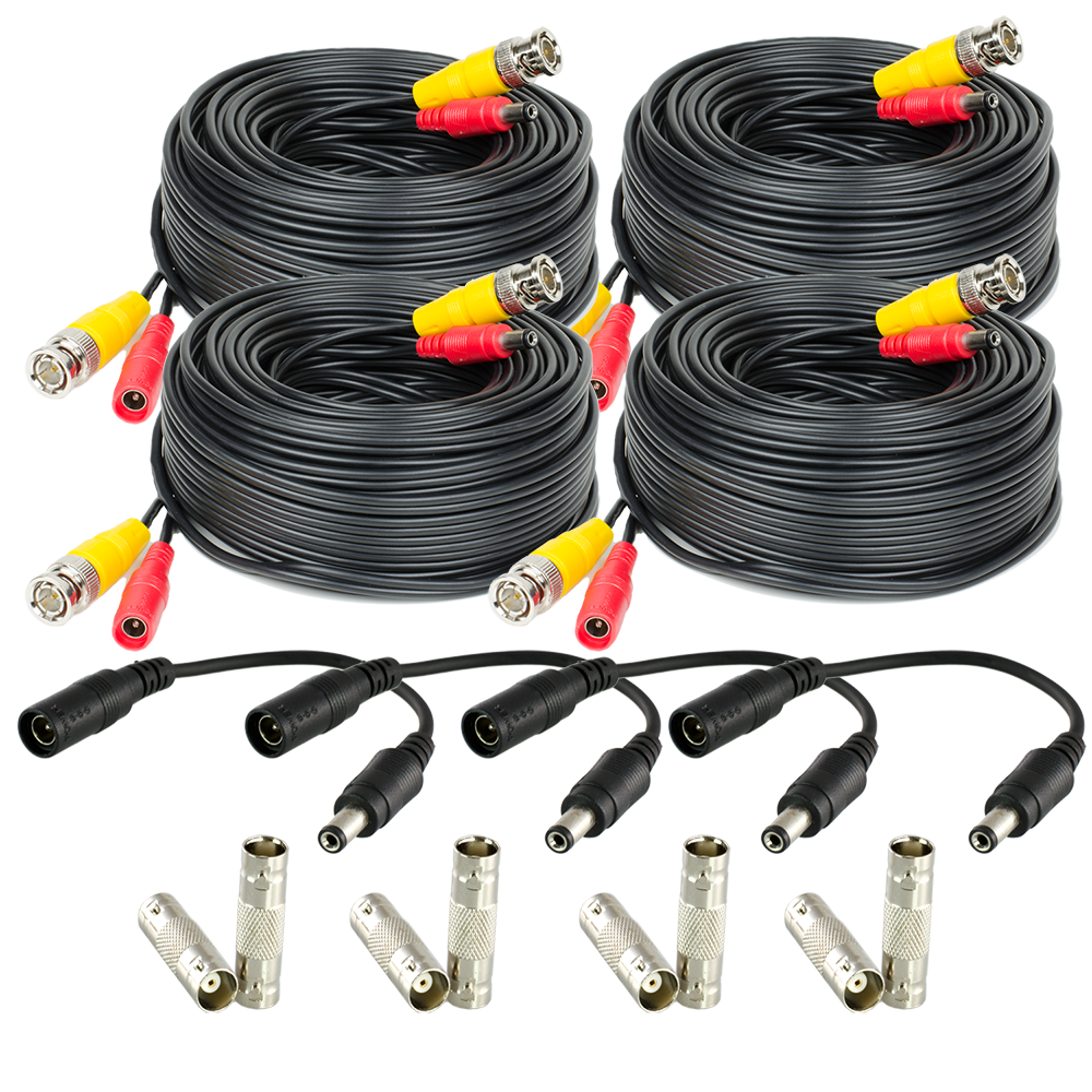 Amcrest 4pk 60ft BNC Cable w/ 2x Female Connectors for HD-CVI Camera