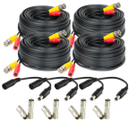 Amcrest 4pk 60ft BNC Cable w/ 2x Female Connectors for HD-CVI Camera