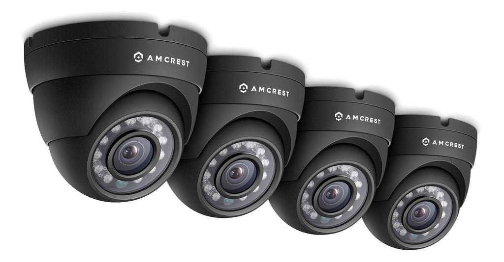 Amcrest Eco-Series 1080P HD Security Cameras, Weatherproof IP66 Dome Cameras, 65ft IR LED Night Vision (4-Pack)