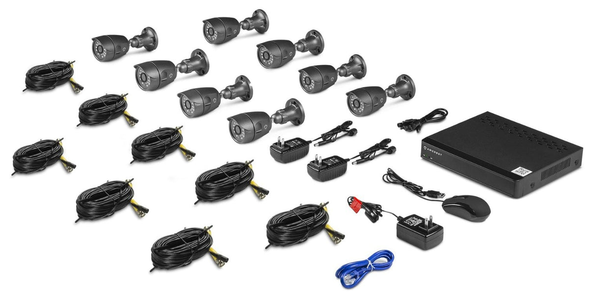 Amcrest 650 TVL 8CH Video Security System w/ 1TB - Eight 650TVL Weatherproof IP66 Bullet Cameras (Black)