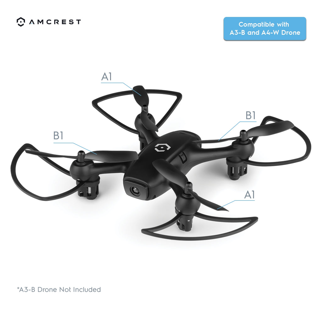 Amcrest 8-Count Propeller Pack for Amcrest Skyview and Skylight Drones/Quadcopters. 8PACK-A4PROPELLERS-PP
