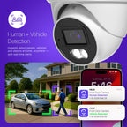 amcrest 4K/8-MP Security AI IP PoE Camera, 98ft Night Color, Human Detection, NDAA Compliant, Indoor Outdoor Surveillance Turret, Built in Mic, Support 256GB MicroSD, Deterrent, HLX-IP8M-T303EW-AI