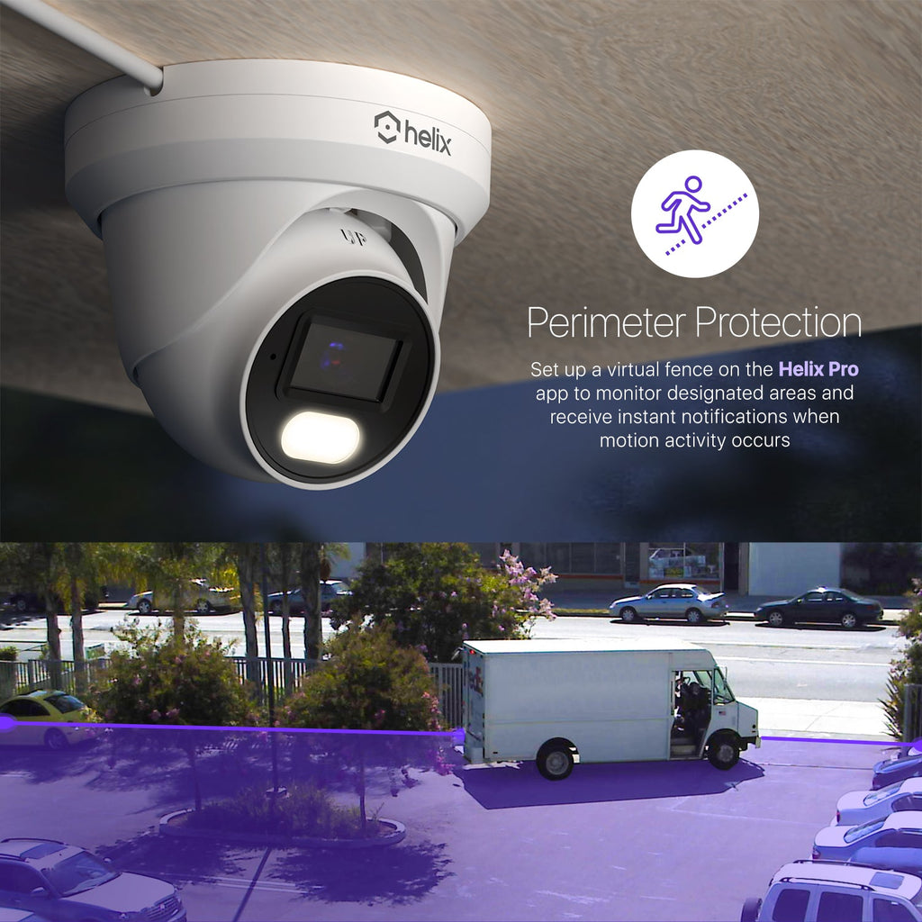 amcrest 4K/8-MP Security AI IP PoE Camera, 98ft Night Color, Human Detection, NDAA Compliant, Indoor Outdoor Surveillance Turret, Built in Mic, Support 256GB MicroSD, Deterrent, HLX-IP8M-T303EW-AI