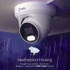 amcrest 4K/8-MP Security AI IP PoE Camera, 98ft Night Color, Human Detection, NDAA Compliant, Indoor Outdoor Surveillance Turret, Built in Mic, Support 256GB MicroSD, Deterrent, HLX-IP8M-T303EW-AI