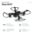 Amcrest SkyLight Quadcopter Drone w/ LED Light, Training Drone for Beginners & Kids, RC Helicopter Drone with Remote Control, Headless Mode, Altitude Hold, Stunt Flip (A3-B) Black