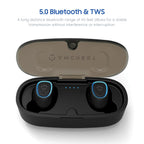 Amcrest 5.0 Bluetooth Wireless Earbuds IPX4 Built-in Mic ABH-31R-BLUE