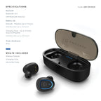 Amcrest 5.0 Bluetooth Wireless Earbuds IPX4 Built-in Mic ABH-31R-BLUE