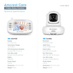 Amcrest Video Baby Monitor with Camera, Two-Way Audio, Pan/Tilt/Zoom, Temperature Sensor, Night Vision, 3.5 inch LCD, 2.4 GHz Wi-Fi with FHSS (AC-2)