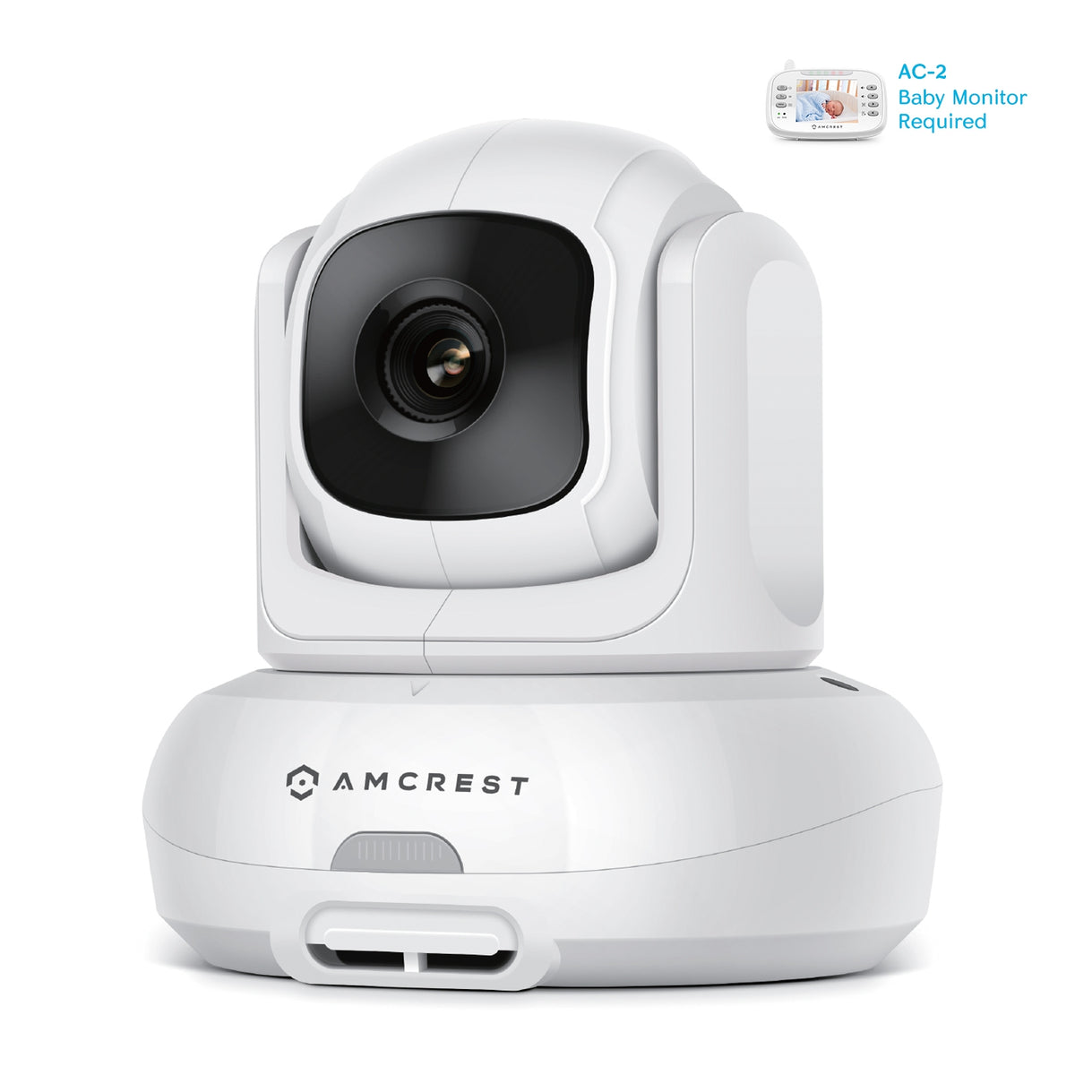 Amcrest Add-on Camera Unit for Amcrest AC-2, Video Baby Monitor Camera, Two-Way Audio, Pan/Tilt/Zoom, Temperature Sensor, Night Vision, (AC-2-C)