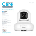 Amcrest Add-on Camera Unit for Amcrest AC-2, Video Baby Monitor Camera, Two-Way Audio, Pan/Tilt/Zoom, Temperature Sensor, Night Vision, (AC-2-C)