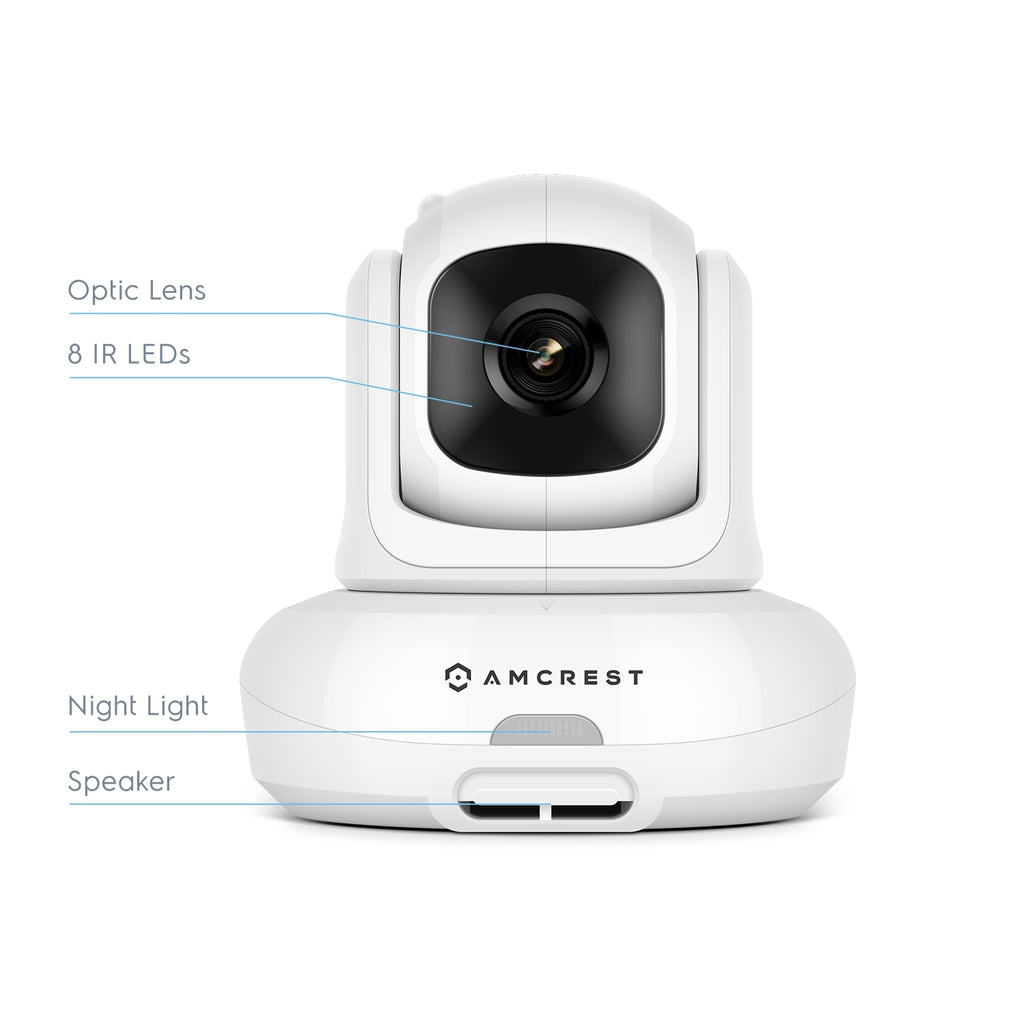 Amcrest Add-on Camera Unit for Amcrest AC-2, Video Baby Monitor Camera, Two-Way Audio, Pan/Tilt/Zoom, Temperature Sensor, Night Vision, (AC-2-C)