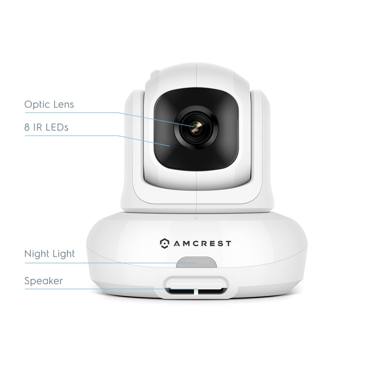 Amcrest Add-on Camera Unit for Amcrest AC-2, Video Baby Monitor Camera, Two-Way Audio, Pan/Tilt/Zoom, Temperature Sensor, Night Vision, (AC-2-C)