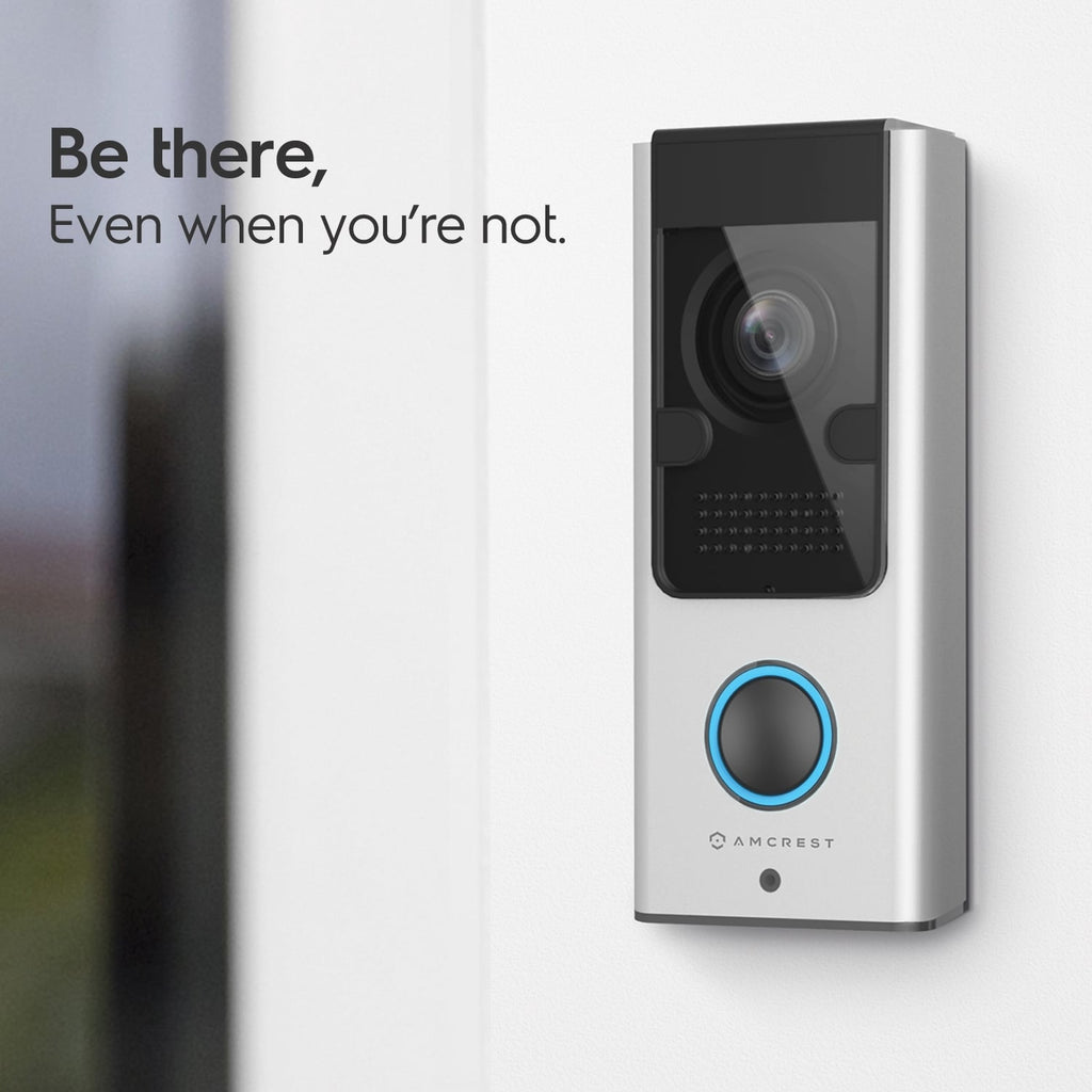 Amcrest SmartHome Video Doorbell Camera, 2.4 GHz WiFi Doorbell Camera, IP55 Weatherproof, Two-Way Audio, 140º Wide Angle, AD110