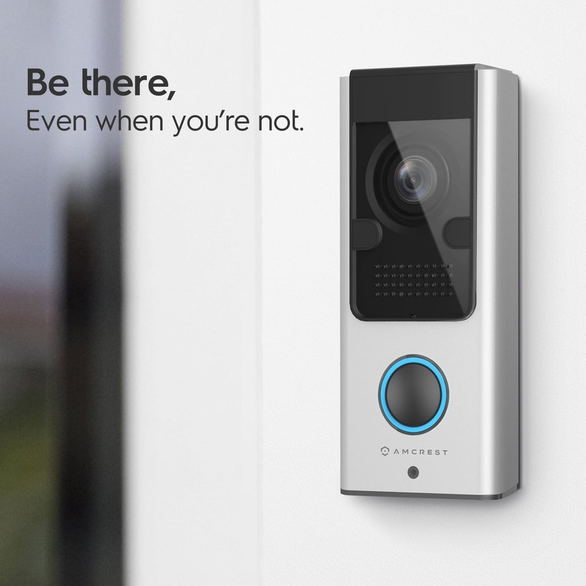Amcrest SmartHome Video Doorbell Camera, 2.4 GHz WiFi Doorbell Camera, IP55 Weatherproof, Two-Way Audio, 140º Wide Angle, AD110