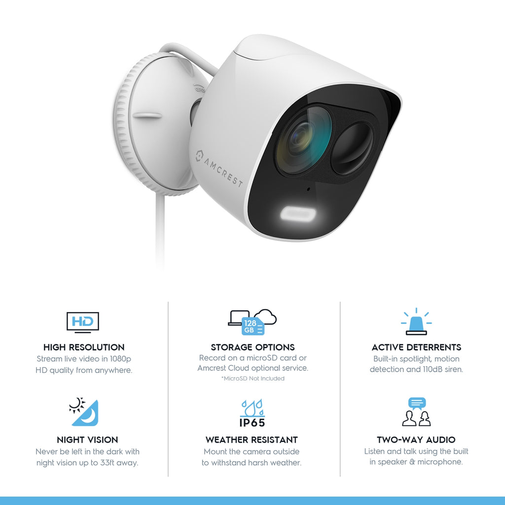Amcrest SmartHome 2-Megapixel Deterrent Outdoor Security Camera ADC2W