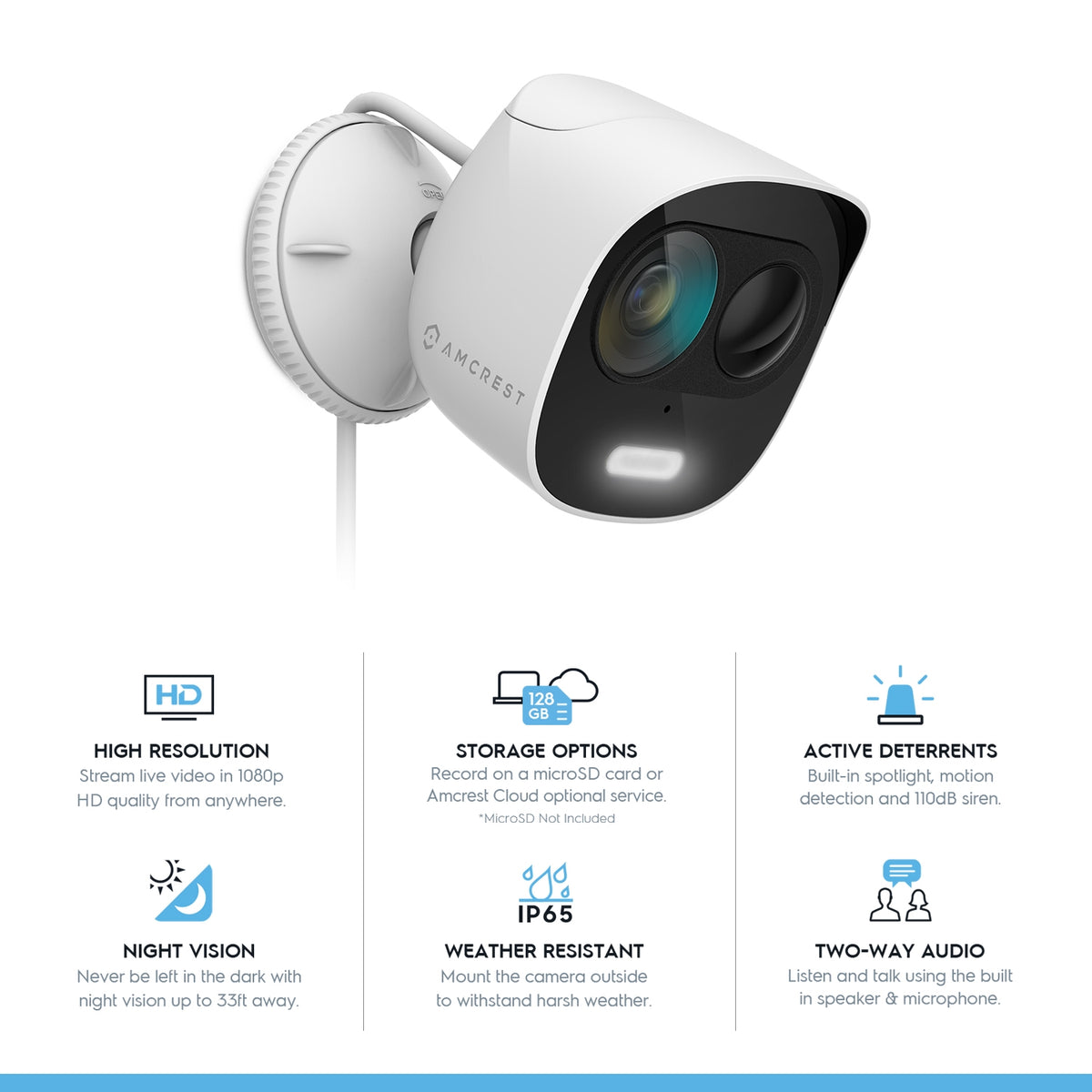 Amcrest SmartHome 2-Megapixel Deterrent Outdoor Security Camera ADC2W