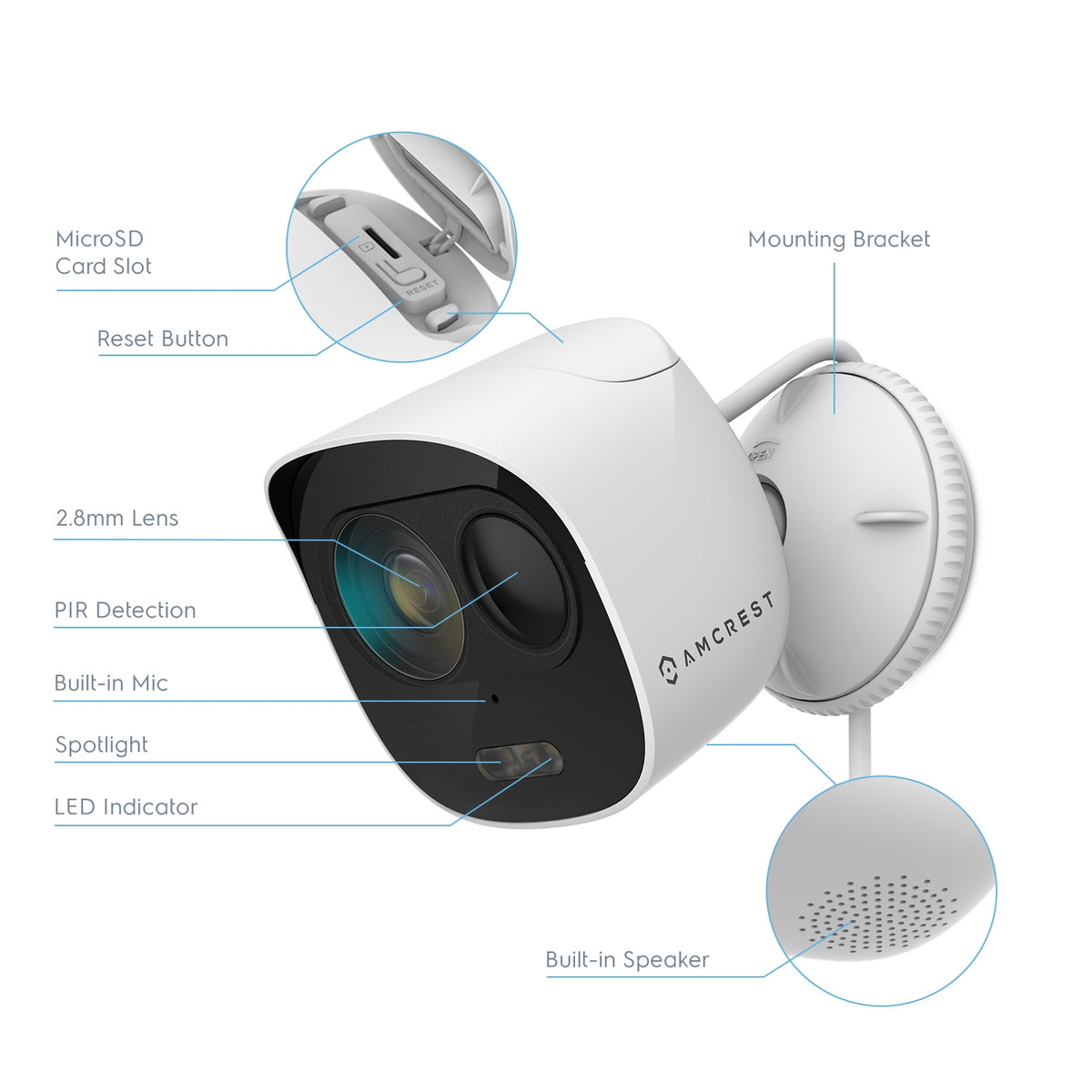 Amcrest SmartHome 2-Megapixel Deterrent Outdoor Security Camera ADC2W