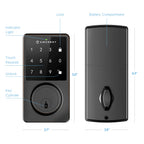 Amcrest Smart Lock ADL220-B Contemporary Digital Keypad Single Cylinder Deadbolt with Automatic Motorized Locking, Zinc Alloy