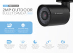 Amcrest Full HD 1080P 1920TVL Bullet Outdoor Security Camera (Quadbrid 4-in1 HD-CVI/TVI/AHD/Analog), 2MP 1920x1080, 98ft Night Vision, Metal Housing, 6mm Lens, 55° Viewing Angle, Black (AF-2MBC-6B)