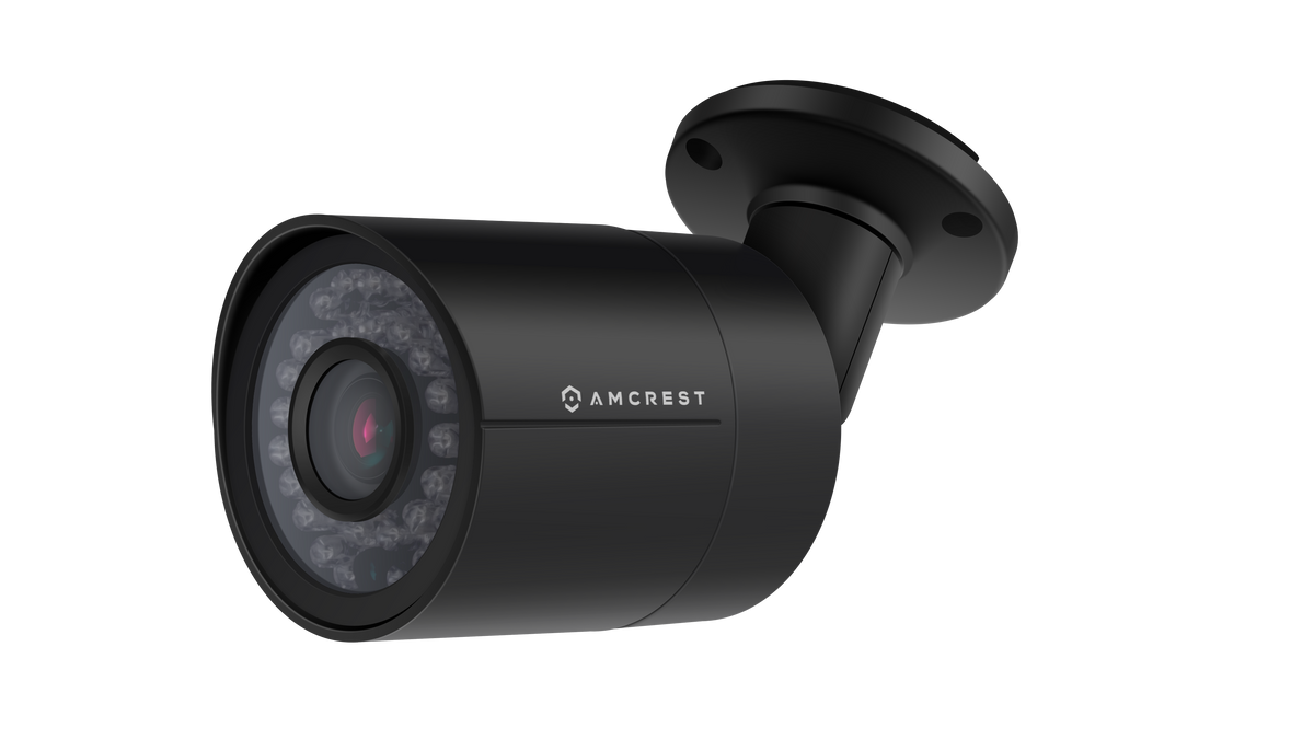 Amcrest Full HD 1080P 1920TVL Bullet Outdoor Security Camera (Quadbrid 4-in1 HD-CVI/TVI/AHD/Analog), 2MP 1920x1080, 98ft Night Vision, Metal Housing, 6mm Lens, 55° Viewing Angle, Black (AF-2MBC-6B)