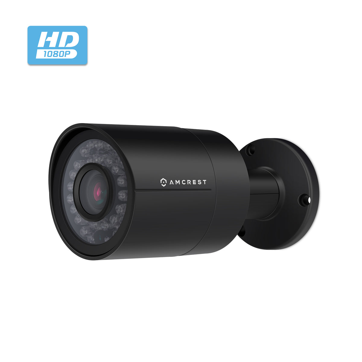 Amcrest Full HD 1080P 1920TVL Bullet Outdoor Security Camera (Quadbrid 4-in1 HD-CVI/TVI/AHD/Analog), 2MP 1920x1080, 98ft Night Vision, Metal Housing, 6mm Lens, 55° Viewing Angle, Black (AF-2MBC-6B)