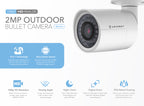 Amcrest Full HD 1080P 1920TVL Bullet Outdoor Security Camera (Quadbrid 4-in1 HD-CVI/TVI/AHD/Analog), 2MP 1920x1080, 98ft Night Vision, Metal Housing, 6mm Lens, 55° Viewing Angle, White (AF-2MBC-6W)