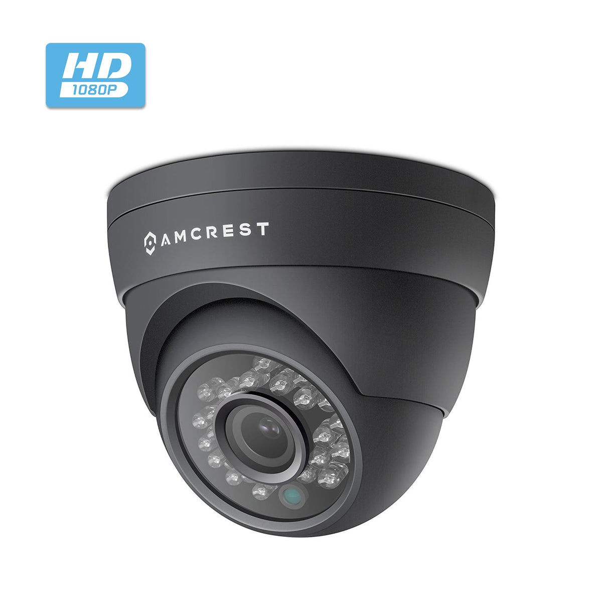 Amcrest Full HD 1080P 1920TVL Dome Outdoor Security Camera (Quadbrid 4-in1 HD-CVI/TVI/AHD/Analog), 2MP 1920x1080, 65ft Night Vision, Metal Housing, 3.6mm Lens 85° Viewing Angle, Black (AF-2MDT-36B)