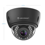Amcrest 4x Optical Zoom HD 1080P 1920TVL Dome Outdoor Security Camera (Quadbrid 4-in-1 HD-CVI/TVI/AHD/Analog), 2MP 1920x1080, 65ft Night Vision, Motorized Varifocal Lens 40°-90°, Black (AF-2MVD-VARIB)