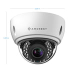 Amcrest 4x Optical Zoom HD 1080P 1920TVL Dome Outdoor Security Camera (Quadbrid 4-in-1 HD-CVI/TVI/AHD/Analog), 2MP 1920x1080, 65ft Night Vision, Motorized Varifocal Lens 40°-90°, White (AF-2MVD-VARIW)