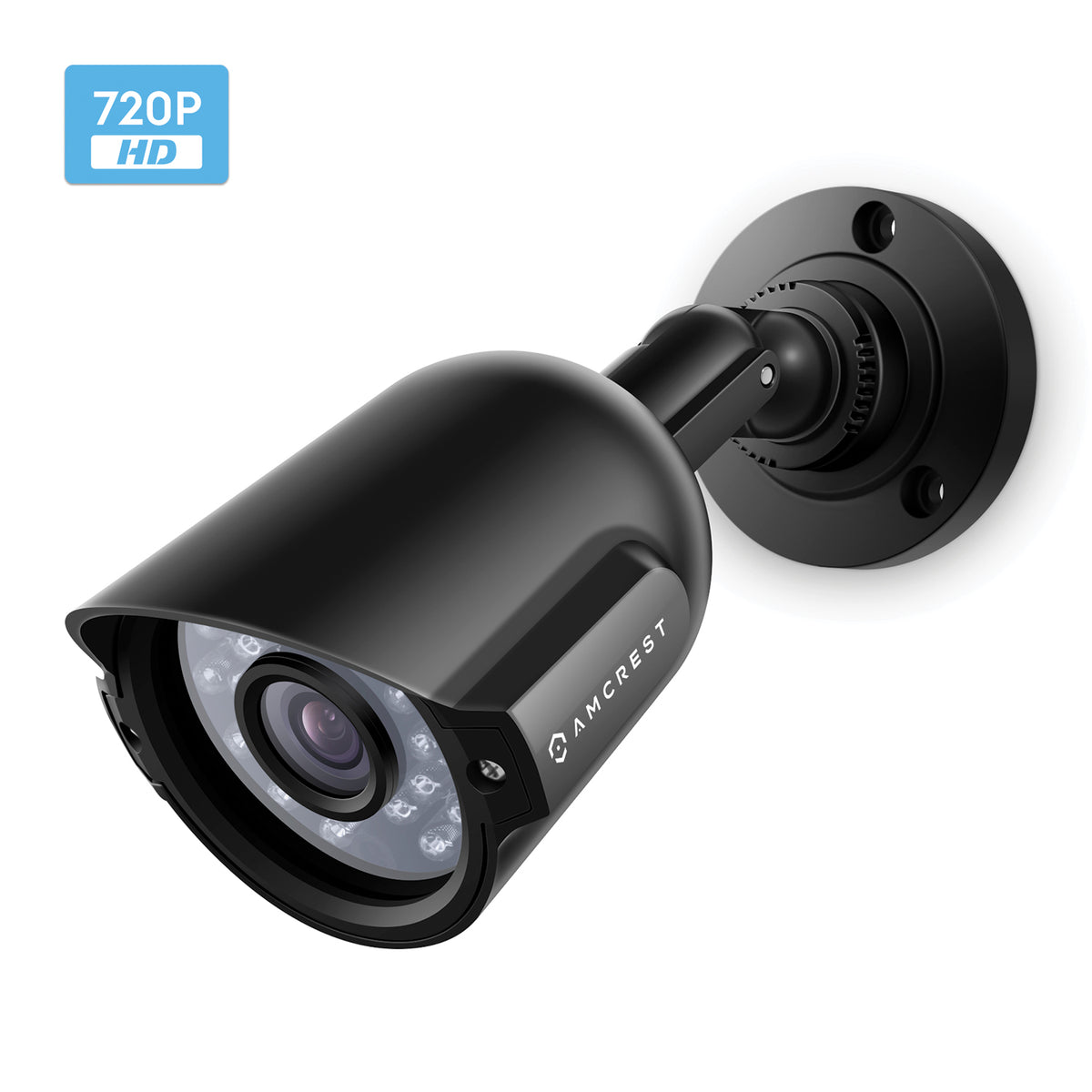 Amcrest HD Series 720P Bullet Outdoor Security Camera (Quadbrid 4-in1 HD-CVI/TVI/AHD/Analog), 1MP 1280x720P, 82ft Night Vision, Metal Housing, 3.6mm Lens 60° Viewing Angle, Black (AF-720BC36-B)