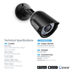 Amcrest HD Series 720P Bullet Outdoor Security Camera (Quadbrid 4-in1 HD-CVI/TVI/AHD/Analog), 1MP 1280x720P, 82ft Night Vision, Metal Housing, 3.6mm Lens 60° Viewing Angle, Black (AF-720BC36-B)
