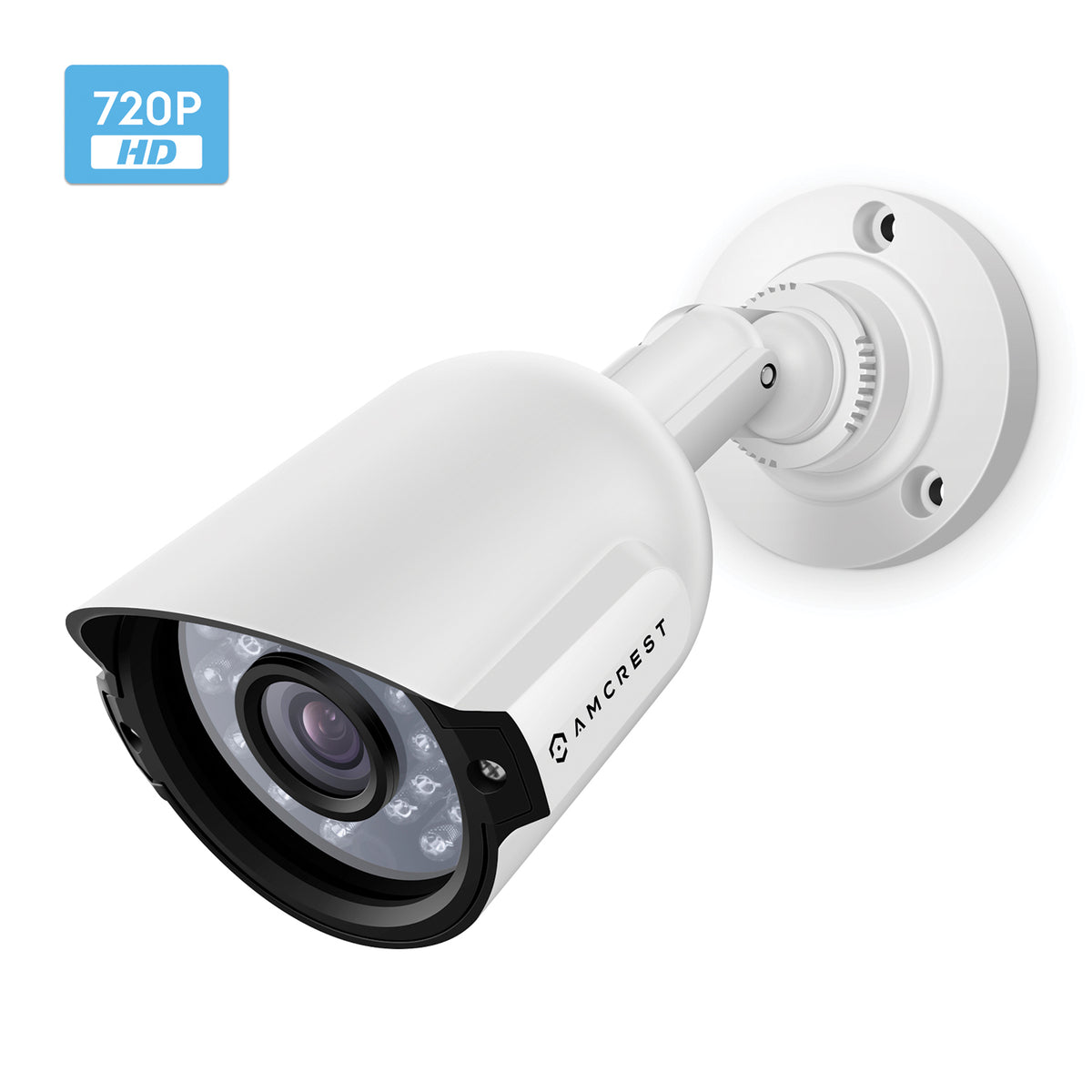 Amcrest HD Series 720P Bullet Outdoor Security Camera (Quadbrid 4-in1 HD-CVI/TVI/AHD/Analog), 1MP 1280x720P, 82ft Night Vision, Metal Housing, 3.6mm Lens 60° Viewing Angle, White (AF-720BC36-W)