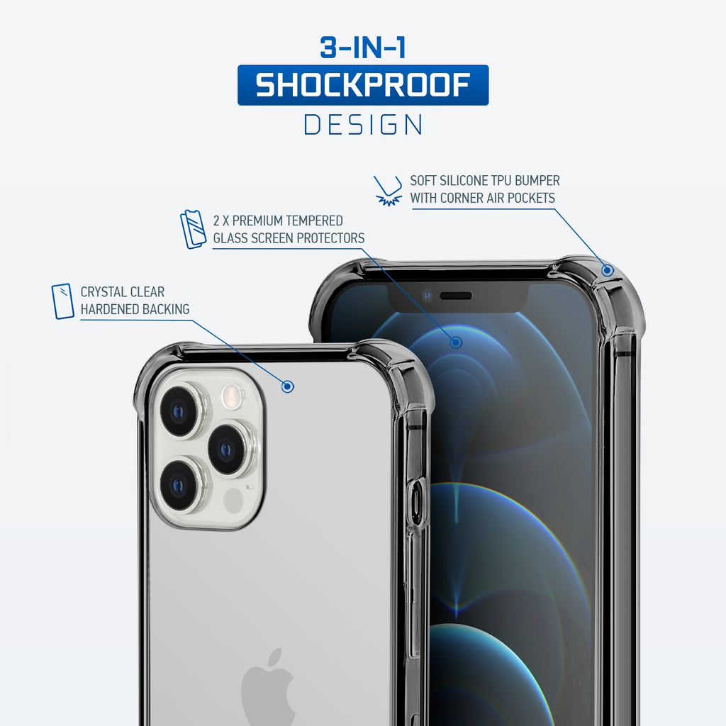 Amcrest Compatible Case for iPhone 12 Pro Max Screen Protectors Black