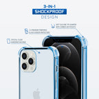 Amcrest Case for iPhone 12 Pro 2x Tempered Glass Protectors Blue