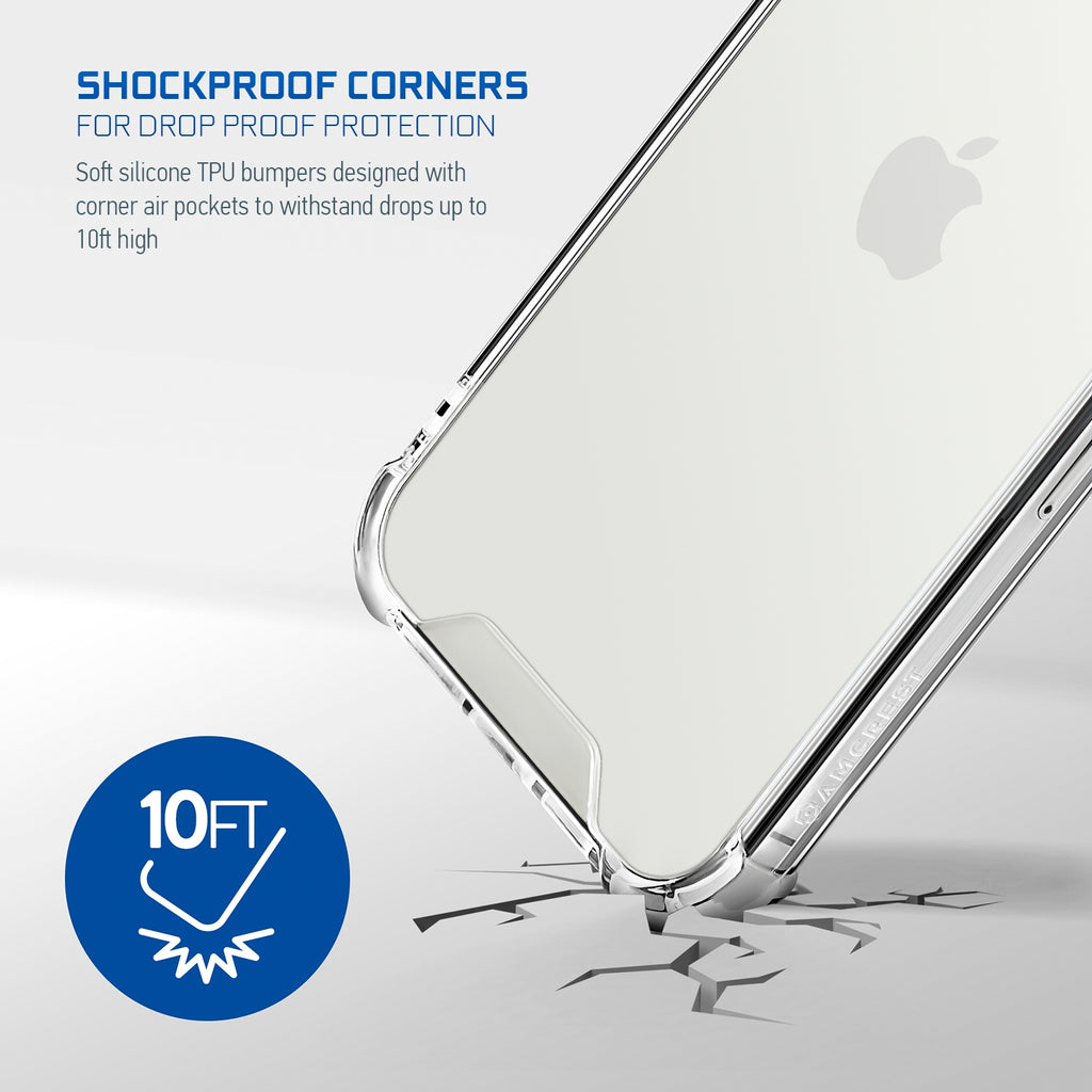 Amcrest Case for iPhone 12 Pro Case 2x Tempered Glass Protectors Clear