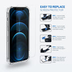 Amcrest Case for iPhone 12 Pro Max 2x Tempered Glass Protector Clear