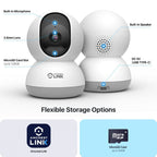 Amcrest Link 4MP WiFi Security Camera Pan/Tilt Dual Band 2.4/5Ghz White AL-P401W