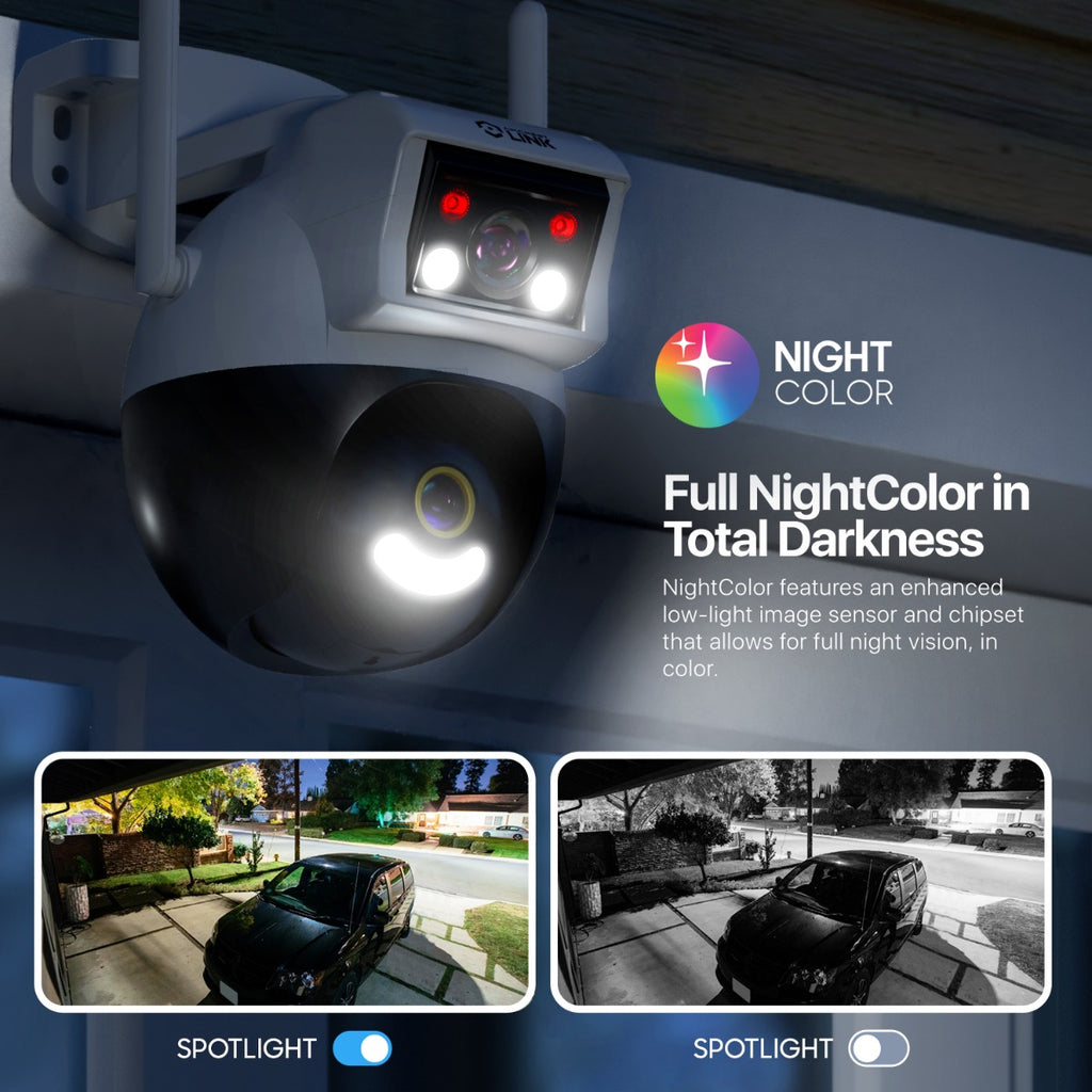 Amcrest Link 2MP WiFi Security Camera Pan/Tilt Dual Band 2.4Ghz/5Ghz Networks White AL-P402W