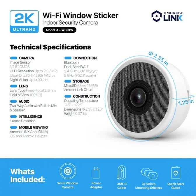 Amcrest Link 3MP 2K Window Camera