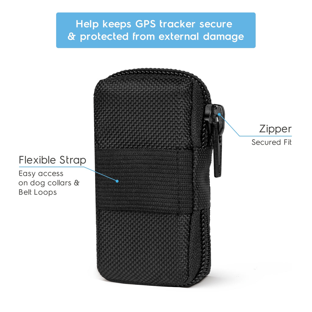 Amcrest Pouch Case for Amcrest 4G LTE GPS Tracker (AM-GL300W-4G), Amcrest 2G GPS Tracker (AM-GL300) Case with Belt and Collar Strap for Vehicles, Cars, Trucks, Children, and Pets (AM-GLPOUCH)
