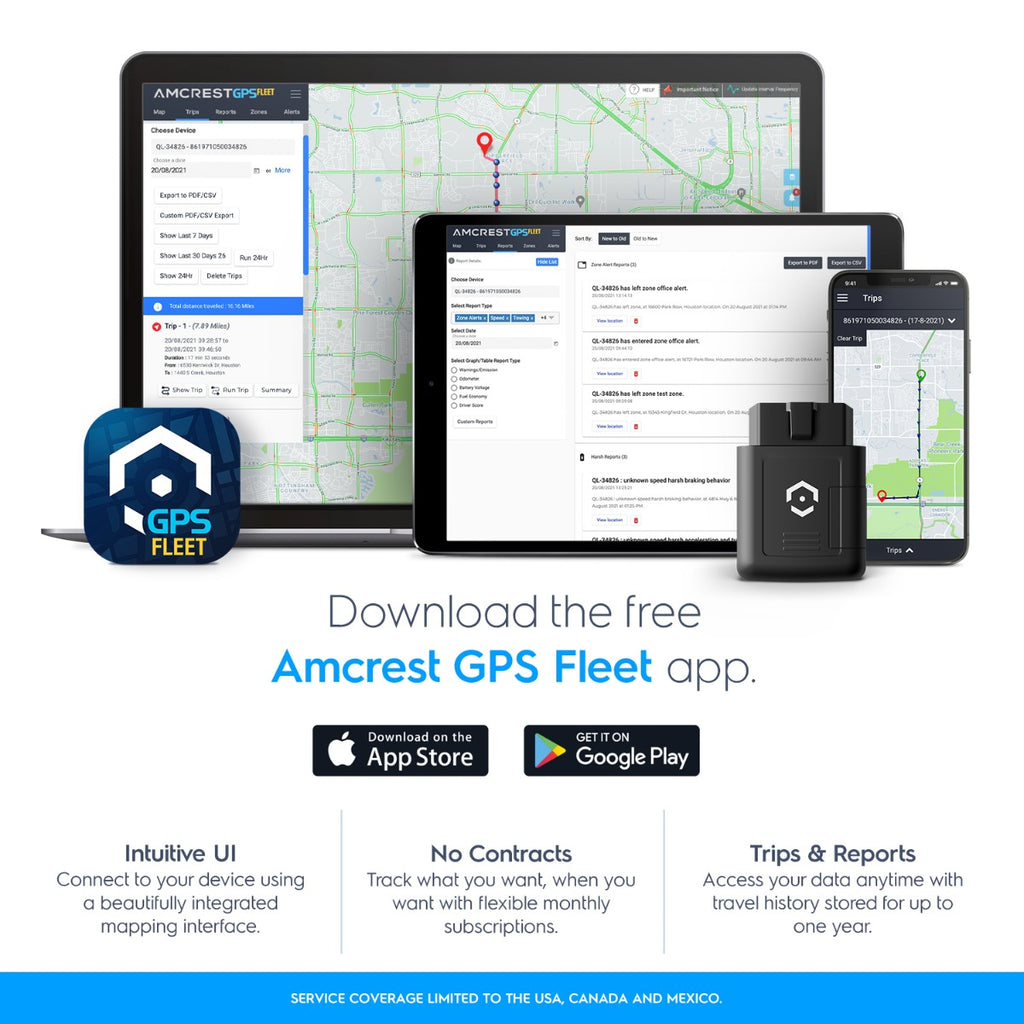 Amcrest GPS Tracker Vehicles No Contracts Easy Plug & Play AM-GV500