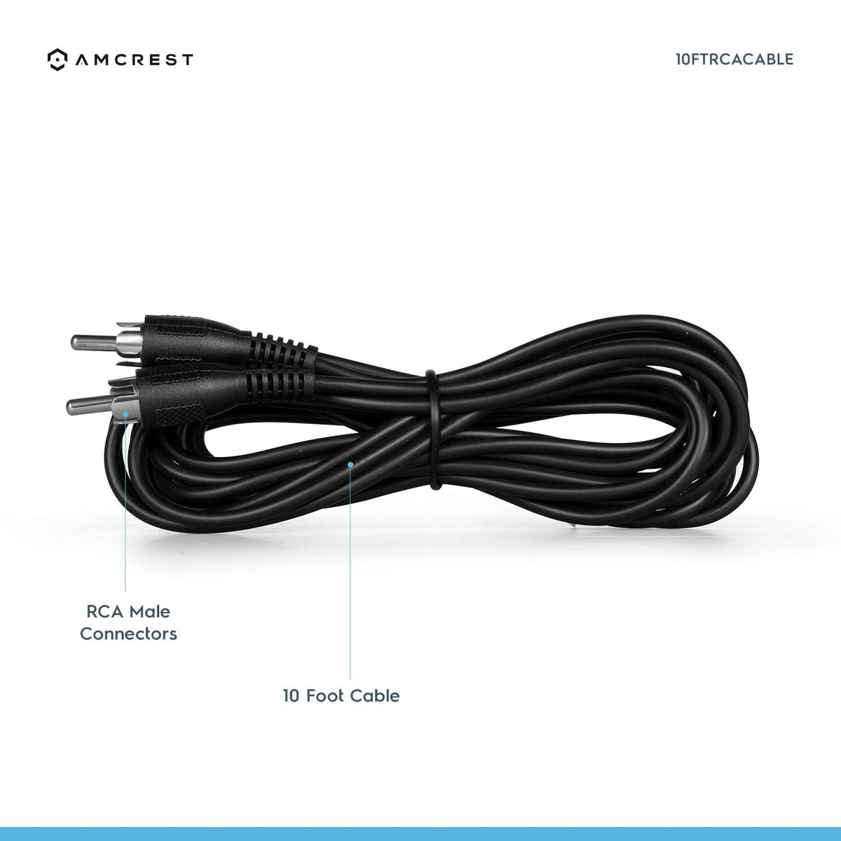 Amcrest Male to Male RCA Audio Cable - 10 feet (10FTRCACABLE)